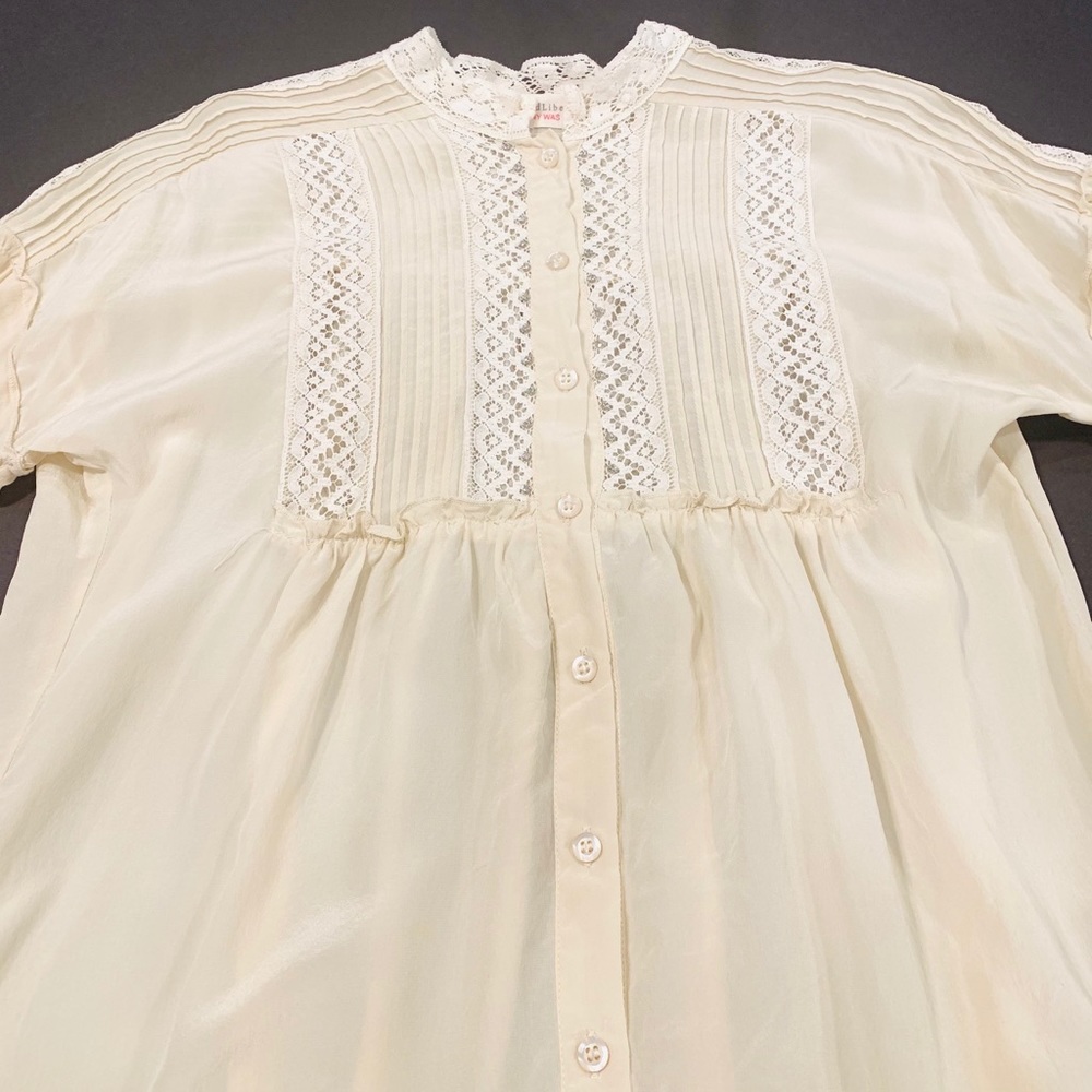Johnny Was Silk Cream Tunic - Size XS